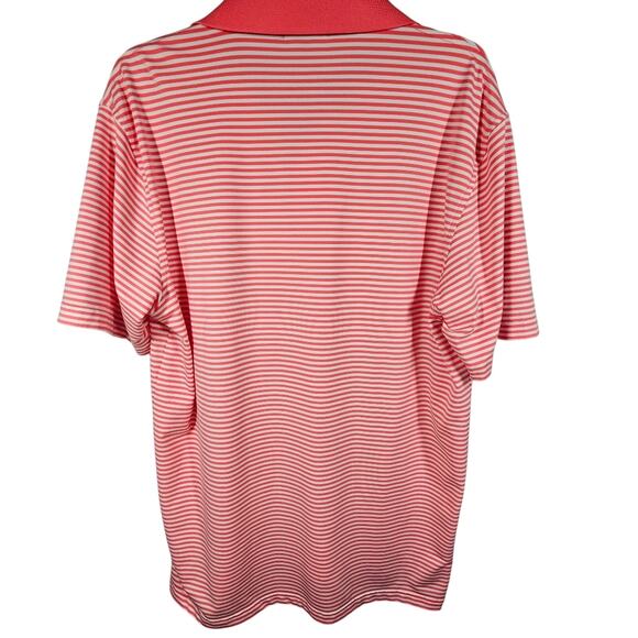 Peter Millar Summer Comfort Men's Coral and White Striped Polo Size M - Picture 3 of 11